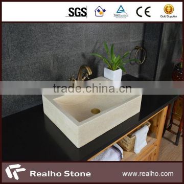 polished white marble stone sink
