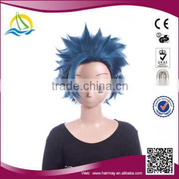 Special price japanese blue cosplay short men cosplay wig