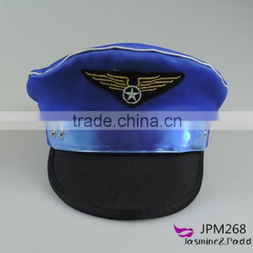 Blue pilot cap captain hat police caps uniform hat with light bars
