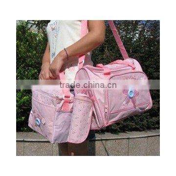 oxford mom bag, baby diaper bag, pink flower mom bag