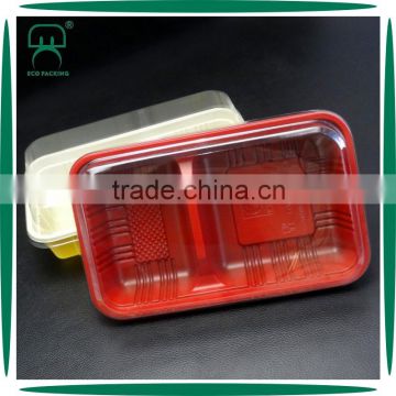 Take away pp 2 cpmpartment plastic container for food with lid