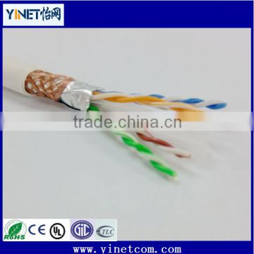 Factory price SFTP 4pair 23AWG Solid bare copper CAT6 Double Shielded LAN cable 1000ft