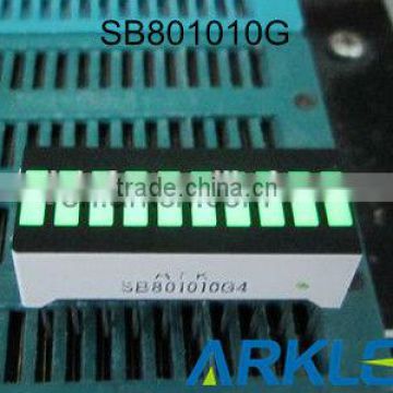 white segment ,cheapest price green color 1 inch LED Bargraph Display from ARKLED,10 segment