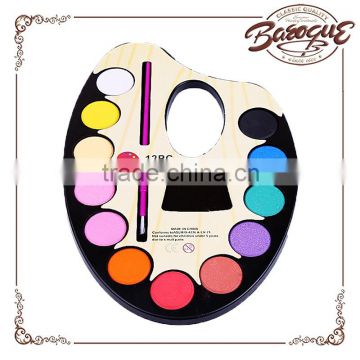 12 watercolor cakes in 1 plastic palette wholesale,free sample water color for students painting