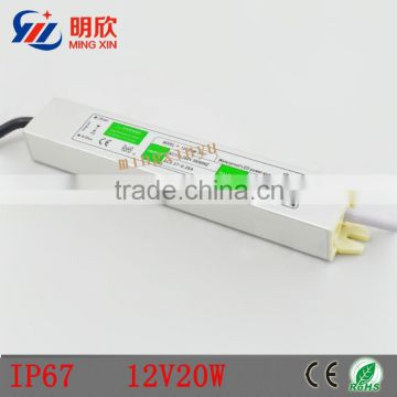 dc 12v 20w waterproof ip67 led driver 12v 20w, outdoor waterproof led drivers