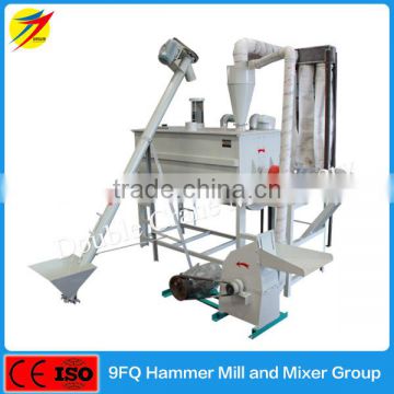 Hot selling high efficiecny horizontal hammer mill and mixer machine group