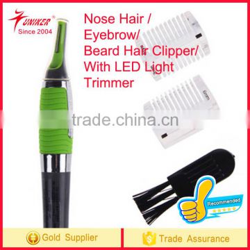 Electronic Nose Hair Trimmer Stainless Steel Nose Ear Eyebrow Sideburn and Beard Hair Clipper with LE