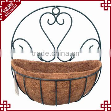 Wire metal wall/fences flower pot hanging baskets for fences