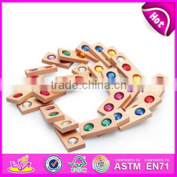 2015 New kids wooden domino toy,cheap educational children wooden domino toy,high quality baby wooden domino game toy W15A006