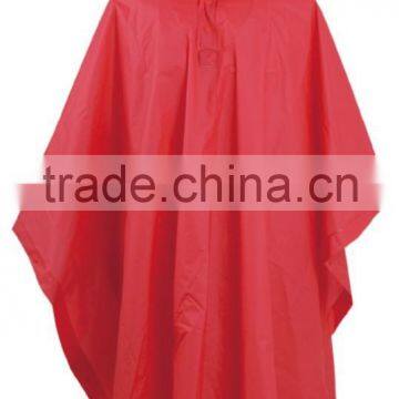 PEVA RED PONCHO WITH HOOD