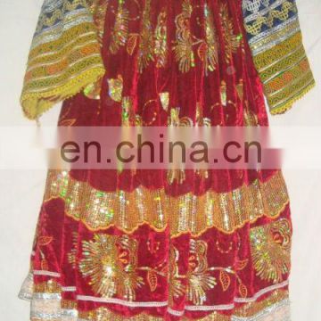 (KD-19) Tribal Afghan embroidery Kuchi Dress with large sleeves and skirts