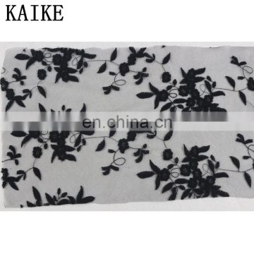 Custom wholesale african velvet 3d flower lace embroidered fabric