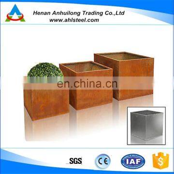 square corten steel flower pots & planters 50cm*50cm*50cm for garden decoration