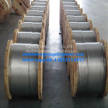 Galvanized steel wire strand for messenger wire