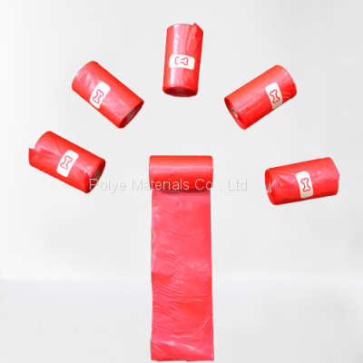 Red Color Water Soluble Dog Poop Bags Flushable Dog Waste Bags 100% Biodegradable