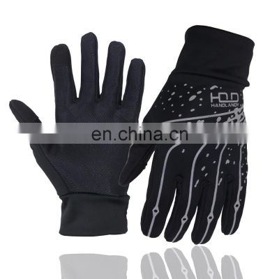 HDD adjustable elastic cuff screen touch gym warm gloves Anti-slip winter sport gloves grip outdoor cycling running gloves