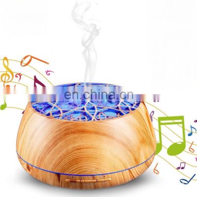 2021 400ml Christmas hot selling classic design Big Capacity Wooden grain Remote Ultrasonic Cool Mist Aroma Diffuser Humidifier