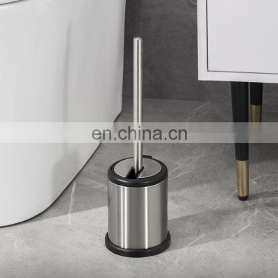 New flip automatic stainless steel toilet brush non-disposable bathroom brush with holder toilet cleaning brush