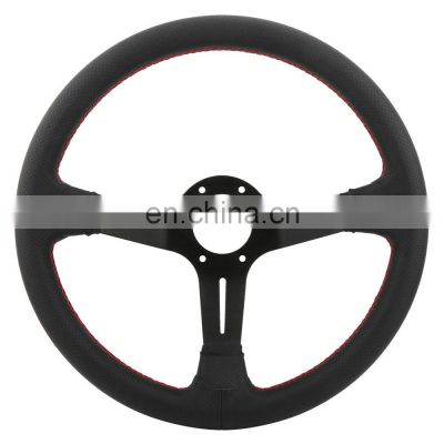 330mm 350mm High Quality Leather Perforated Material Cars Accessories Universal Steering Wheel