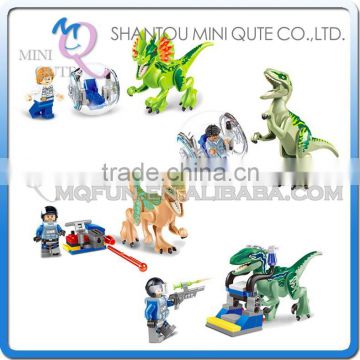Mini Qute LELE 4pcs/set Jurassic Park dinosaur models educational toys building block action figures educational toy NO.79086