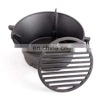Charcoal Grill Non stick Cast Iron Round BBQ Grill Cookware