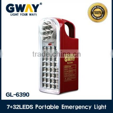portable LED emergency light with 7LED spotlight+32pcs of 1800-2000MCD,brightness camping light with usb function