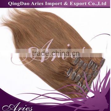 cheap 100% unprocessed peruvian double drawn human hair clip in
