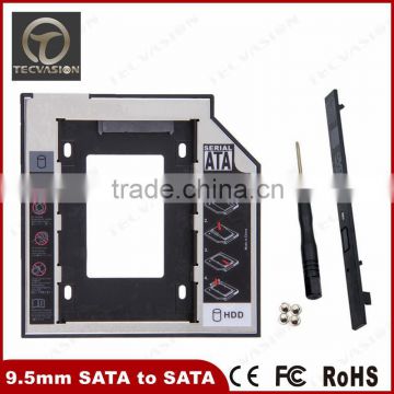 Wholesale Price 9.5mm SATA 2nd HDD SSD 2.5" Hard Drive Caddy for Laptop DVD-ROM Optical Bay Aluminum and Plastic                        
                                                Quality Choice