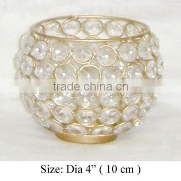 crystal t-light, t-light, t-light holder, wedding t-light holder, decorative t-light holder