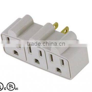 UL CUL approval 3 outlet grounding adapter current tap