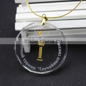 New Style Round Shape Crystal Pendant For Sports Medal