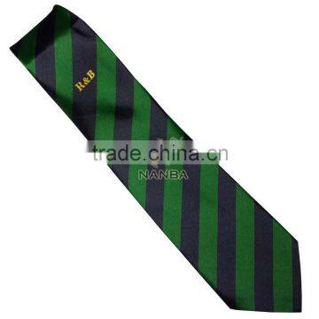 Club strip tie in green & black with logo