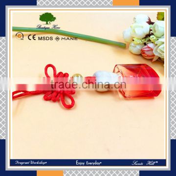 small glass empty hanging car perfume bottle with multi-colour and shape option for air freshener