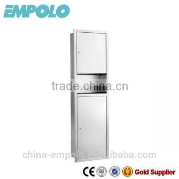 Empolo In Wall Double Paper Bin With Waste Bin, Industrial Paper Roll Holder 6804