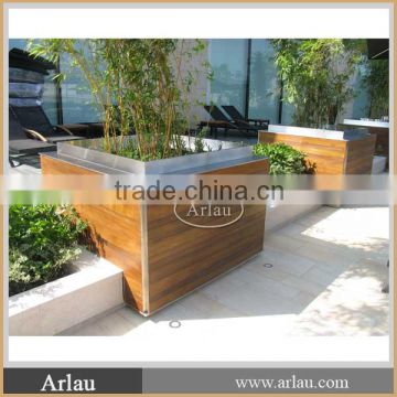Arlau outdoor wooden planter square flower pot modern planter