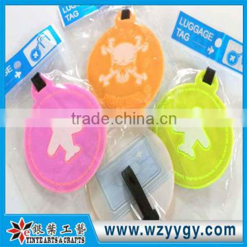 NEW arrival HOT SALE PVC fluorescent luggage tag reflective film luggage tag