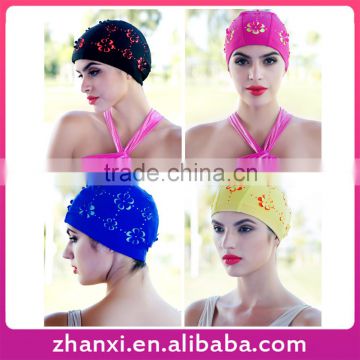 Wholesale fashion design women girls bathing flower swimming adult funny swim cap