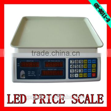 LED Display 30kg Electronic Price Balance / double dispaly low price price computing electronic scale