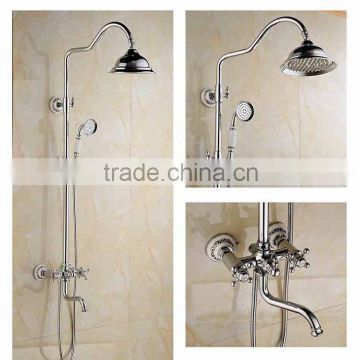 2015 New arrival Luxury Wall Mounted Big round Bath Hidden Shower faucet Set with ceramic hand shower & base