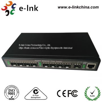 9-ports Unmanaged Fiber Switch: 8x1000M SFP ports + 1x1000M SFP port / TP port (Combo) uplink