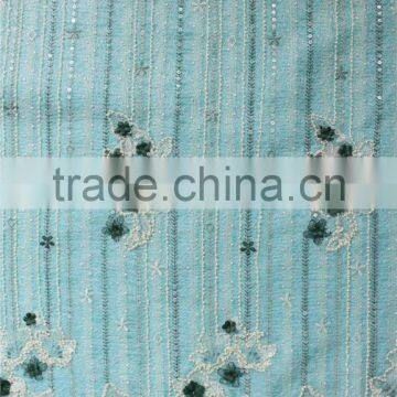 African mint green 3d flower embroidered mesh lace dress fabric