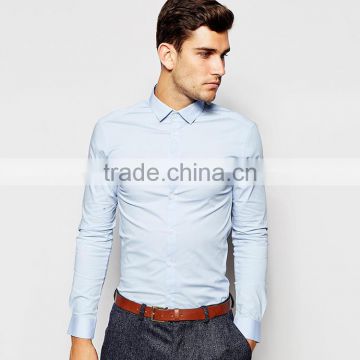 Slim Fit light blue shirt with long sleeves, business man's formal light blue dress shirt.