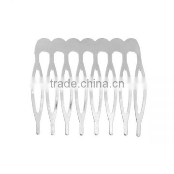 Iron Based Alloy Hair Clips Findings Comb Silver Tone 43mm x 39mm