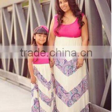 Mommy and me maxi dress mother and daughter dress design kids clothing wholesale girls birthday dresses