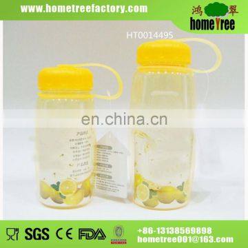 PP/PC Yellow Link Lid Flat Plastic Hot Water Bottle/Plastic Mineral Water Bottle