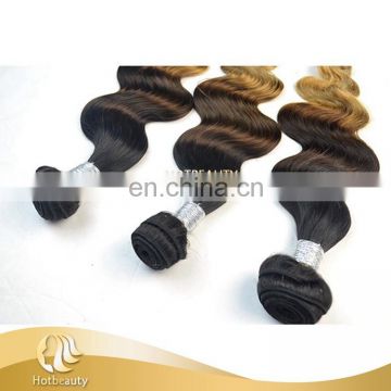 3 tone color body wave virgin peruvian human hair clean and neat full cuticle aligned