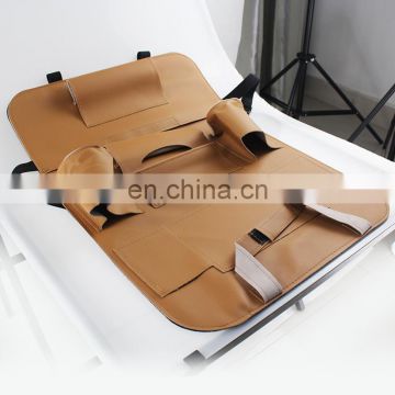 Hot selling hanging pu leather portable car seat organizer tray
