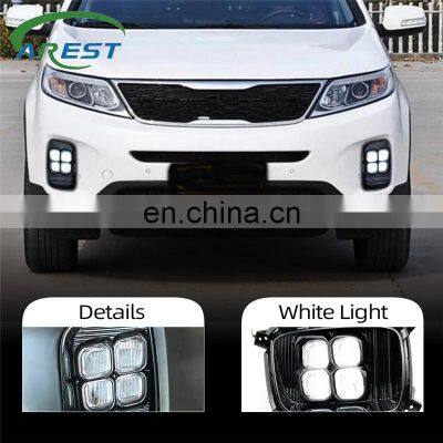 Carest 2PCS LED DRL Daytime Running Light Daylight Waterproof  fog lamp Cover car Styling lights For KIA Sorento 2013 2014