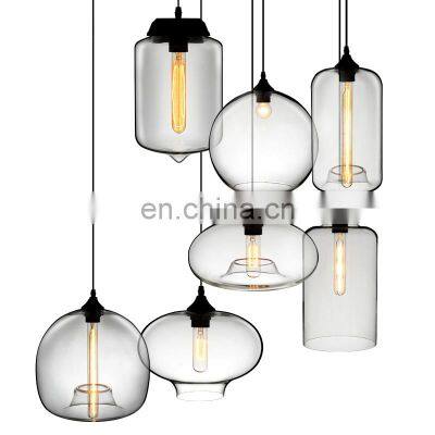 Colorful Glass Pendant Lamp 110V 220V Vintage Decorative Hanging Light