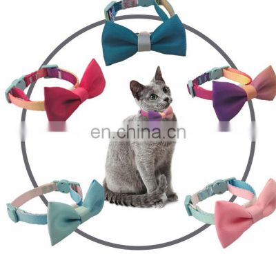 gradient ramp cat collar with bow tie cute and cool small pet collar with accessories